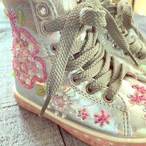 Laura Ashley Silver Beaded High Tops